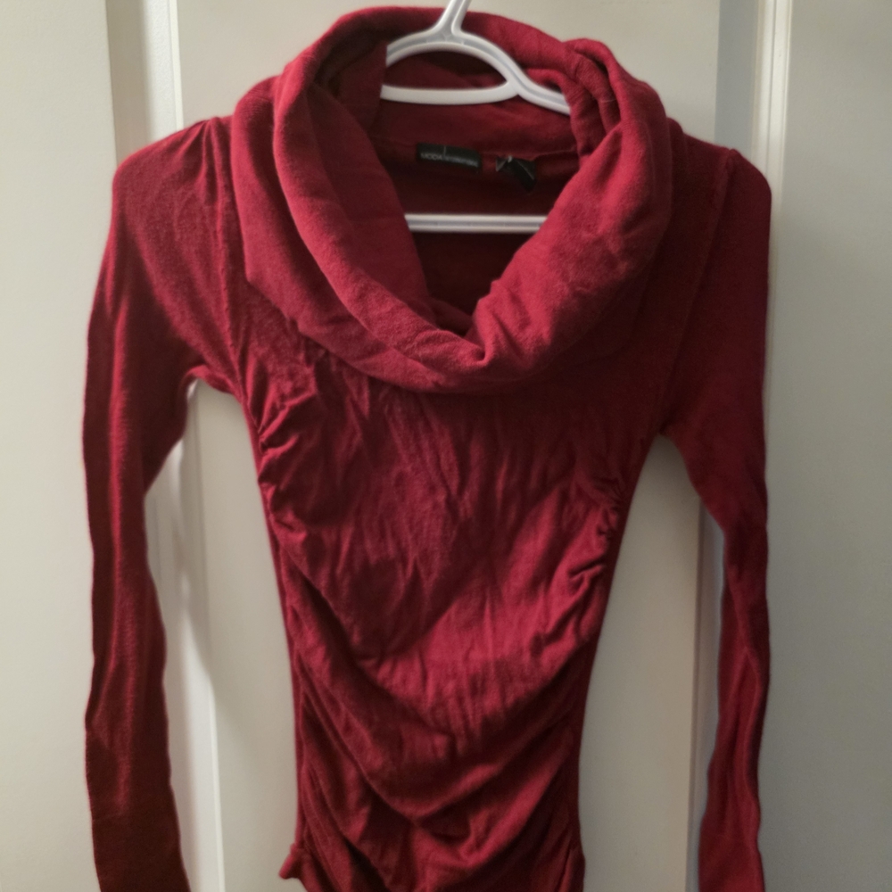 Moda International Deep Red Cotton Top